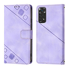 Custodia Portafoglio In Pelle Cover con Supporto YB2 per Xiaomi Redmi Note 11 4G (2022) Viola