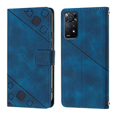 Custodia Portafoglio In Pelle Cover con Supporto YB2 per Xiaomi Redmi Note 11 Pro 4G Blu