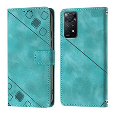 Custodia Portafoglio In Pelle Cover con Supporto YB2 per Xiaomi Redmi Note 11 Pro 4G Verde