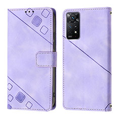Custodia Portafoglio In Pelle Cover con Supporto YB2 per Xiaomi Redmi Note 11 Pro 4G Viola