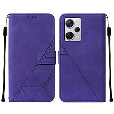 Custodia Portafoglio In Pelle Cover con Supporto YB2 per Xiaomi Redmi Note 12 Explorer Viola