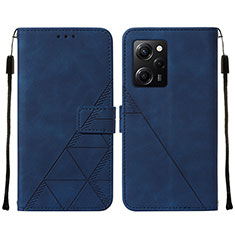 Custodia Portafoglio In Pelle Cover con Supporto YB2 per Xiaomi Redmi Note 12 Pro Speed 5G Blu
