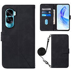 Custodia Portafoglio In Pelle Cover con Supporto YB3 per Huawei Honor 90 Lite 5G Nero