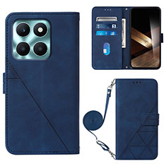 Custodia Portafoglio In Pelle Cover con Supporto YB3 per Huawei Honor X8b Blu