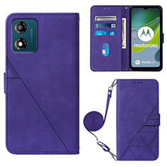 Custodia Portafoglio In Pelle Cover con Supporto YB3 per Motorola Moto E13 Viola