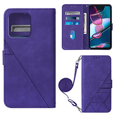 Custodia Portafoglio In Pelle Cover con Supporto YB3 per Motorola Moto Edge 40 Pro 5G Viola