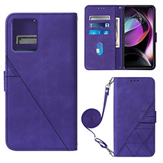 Custodia Portafoglio In Pelle Cover con Supporto YB3 per Motorola Moto G 5G (2023) Viola