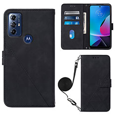 Custodia Portafoglio In Pelle Cover con Supporto YB3 per Motorola Moto G Play Gen 2 Nero