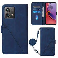 Custodia Portafoglio In Pelle Cover con Supporto YB3 per Motorola Moto G84 5G Blu