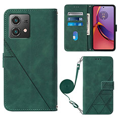 Custodia Portafoglio In Pelle Cover con Supporto YB3 per Motorola Moto G84 5G Verde