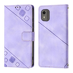 Custodia Portafoglio In Pelle Cover con Supporto YB3 per Nokia C12 Pro Viola