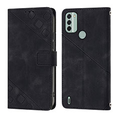 Custodia Portafoglio In Pelle Cover con Supporto YB3 per Nokia C31 Nero