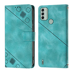 Custodia Portafoglio In Pelle Cover con Supporto YB3 per Nokia C31 Verde