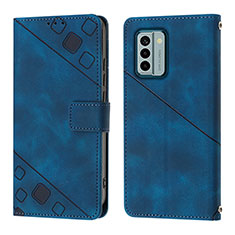 Custodia Portafoglio In Pelle Cover con Supporto YB3 per Nokia G22 Blu