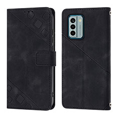 Custodia Portafoglio In Pelle Cover con Supporto YB3 per Nokia G22 Nero