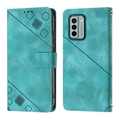 Custodia Portafoglio In Pelle Cover con Supporto YB3 per Nokia G22 Verde