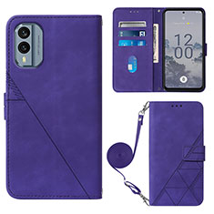 Custodia Portafoglio In Pelle Cover con Supporto YB3 per Nokia X30 5G Viola