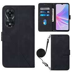 Custodia Portafoglio In Pelle Cover con Supporto YB3 per Oppo A58 5G Nero