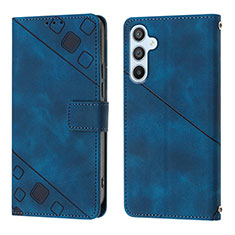 Custodia Portafoglio In Pelle Cover con Supporto YB3 per Samsung Galaxy A54 5G Blu