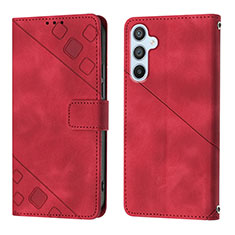 Custodia Portafoglio In Pelle Cover con Supporto YB3 per Samsung Galaxy Quantum4 5G Rosso