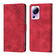 Custodia Portafoglio In Pelle Cover con Supporto YB3 per Xiaomi Civi 2 5G Rosso