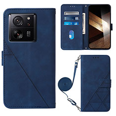 Custodia Portafoglio In Pelle Cover con Supporto YB3 per Xiaomi Mi 13T 5G Blu