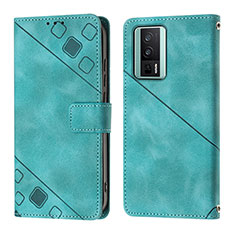 Custodia Portafoglio In Pelle Cover con Supporto YB3 per Xiaomi Poco F5 Pro 5G Verde