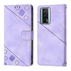 Custodia Portafoglio In Pelle Cover con Supporto YB3 per Xiaomi Poco F5 Pro 5G Viola