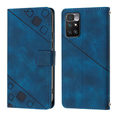 Custodia Portafoglio In Pelle Cover con Supporto YB3 per Xiaomi Redmi 10 Prime Blu