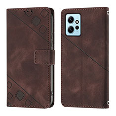 Custodia Portafoglio In Pelle Cover con Supporto YB3 per Xiaomi Redmi Note 12 4G Marrone