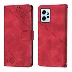 Custodia Portafoglio In Pelle Cover con Supporto YB3 per Xiaomi Redmi Note 12 4G Rosso