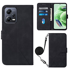 Custodia Portafoglio In Pelle Cover con Supporto YB3 per Xiaomi Redmi Note 12 5G Nero