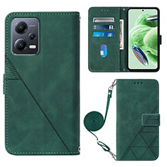 Custodia Portafoglio In Pelle Cover con Supporto YB3 per Xiaomi Redmi Note 12 5G Verde