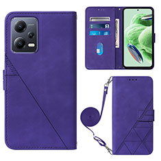 Custodia Portafoglio In Pelle Cover con Supporto YB3 per Xiaomi Redmi Note 12 5G Viola