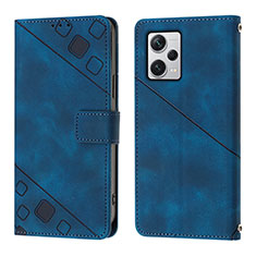 Custodia Portafoglio In Pelle Cover con Supporto YB3 per Xiaomi Redmi Note 12 Explorer Blu