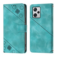 Custodia Portafoglio In Pelle Cover con Supporto YB3 per Xiaomi Redmi Note 12 Explorer Verde