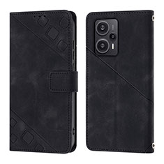 Custodia Portafoglio In Pelle Cover con Supporto YB3 per Xiaomi Redmi Note 12 Turbo 5G Nero