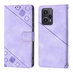 Custodia Portafoglio In Pelle Cover con Supporto YB3 per Xiaomi Redmi Note 12 Turbo 5G Viola