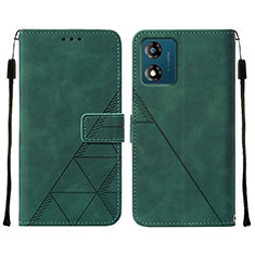 Custodia Portafoglio In Pelle Cover con Supporto YB4 per Motorola Moto E13 Verde