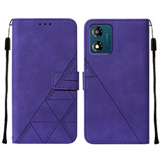 Custodia Portafoglio In Pelle Cover con Supporto YB4 per Motorola Moto E13 Viola