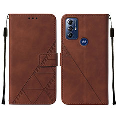 Custodia Portafoglio In Pelle Cover con Supporto YB4 per Motorola Moto G Play (2023) Marrone