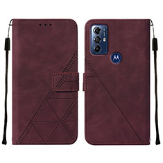 Custodia Portafoglio In Pelle Cover con Supporto YB4 per Motorola Moto G Play (2023) Rosso