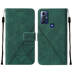 Custodia Portafoglio In Pelle Cover con Supporto YB4 per Motorola Moto G Play Gen 2 Verde