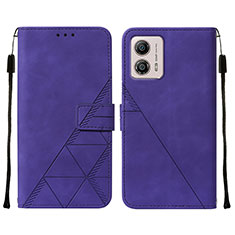 Custodia Portafoglio In Pelle Cover con Supporto YB4 per Motorola Moto G53 5G Viola