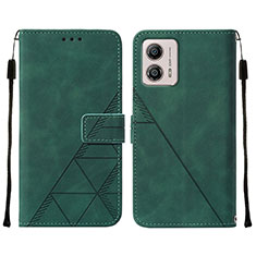 Custodia Portafoglio In Pelle Cover con Supporto YB4 per Motorola Moto G53j 5G Verde