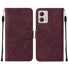 Custodia Portafoglio In Pelle Cover con Supporto YB4 per Motorola Moto G53y 5G Rosso