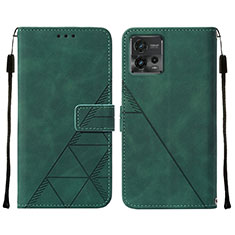 Custodia Portafoglio In Pelle Cover con Supporto YB4 per Motorola Moto G72 Verde