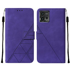 Custodia Portafoglio In Pelle Cover con Supporto YB4 per Motorola Moto G72 Viola