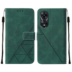 Custodia Portafoglio In Pelle Cover con Supporto YB4 per Oppo A58 5G Verde