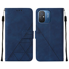 Custodia Portafoglio In Pelle Cover con Supporto YB4 per Xiaomi Poco C55 Blu